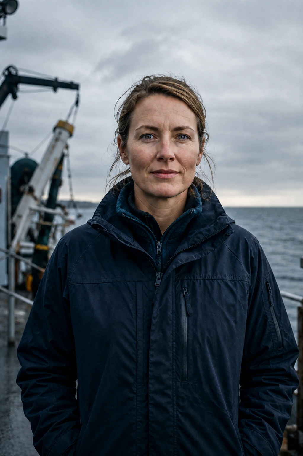 Dr. Elin Markwardt an Deck eines Forschungsschiffs